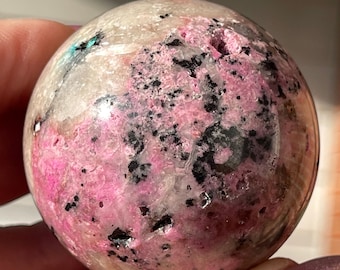 Cobalto Calcite Sphere, Collector’s cobaltoan calcite HQ Crystal Orb