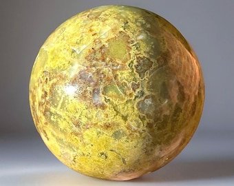 Green Opal Sphere, Natural Green Crystal Ball 51mm, Olive Green Polished Opal (417)