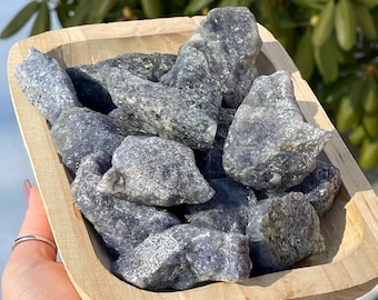 Iolite & Hematite Rough Crystal, Raw Unpolished Gemstone Specimen