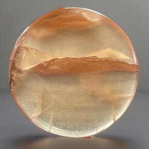 Jelly cherry Calcite Cookie Flat with Dendrites: Colorful Scenic Crystal Polished Gemstone Pocket Round Stone (447)