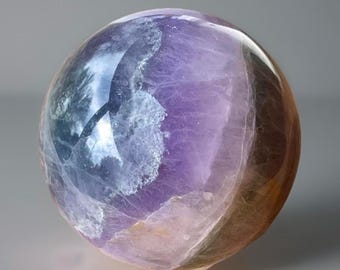 Lavender Fluorite Sphere, Purple & Green Natural Fluorite sphere, AAA Crystal Ball