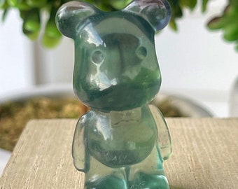 Fluorite Bear | Rainbow Fluorite carvings | Home decor, crystal gifts | Natural Fluorite animals