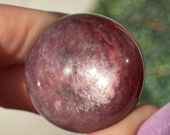 Gem Lepidolite Sphere, Energy Balancing Stone, Natural Lepidolite Small Sphere, Meditation Crystal Rocks