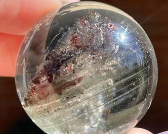 Garden Quartz Sphere with Phantoms, Scenic Galaxy Lodolite Crystal Orb, Unique Natural Quartz Collectible Crystal (488)