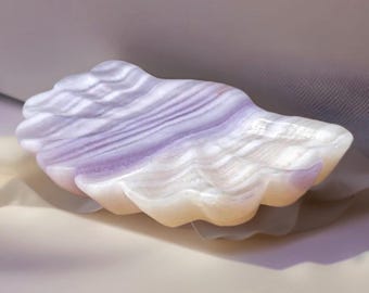 Lavender Silk Fluorite Crystal Bowl Trinket Dish for Crystal Display or Jewelry