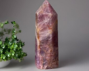 Deep Lavender Rose Quartz Tower • Natural Crystal Grid Point • Unique Crystal Gifts