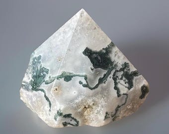 Tree Agate Top Polished Rough Crystal Point (487)