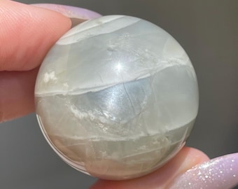 Sage Grey Jelly Moonstone Sphere, Energy Crystal, Natural Silky Moonstone Ball, Meditation Energy Crystal Rocks