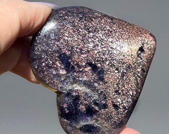Iolite Sunstone Large Heart Unreal Flash Confetti, Unique Rare Find Gemstone, Cordierite Dichroite Water Sapphire No. 55