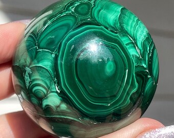 Malachite XL Sphere, Flower Malachite Crystal , Natural Malachite Ball , AAA Grade Rare Crystals