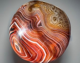 Sardonyx Crystal Palmstone, Carnelian Onyx Polished Stone, Unique Geometric Crystals