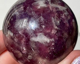 Lepidolite with Mica and Quartz Collectors Sphere , AAA Grade Crystal HQ Incredible Rare Crystal Find