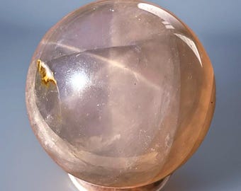 Blue Rose Quartz Sphere with Asterism, Madagascar Blue Rose Quartz Crystal Ball