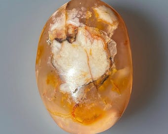 Jelly Carnelian Flower Agate Palmstone, HQ Collectors Crystal (8)