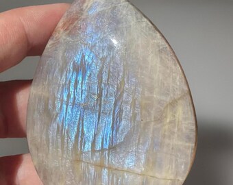 Moonstone Sunstone Flame with Blue, Gold Flash, High Quality Sunstone, Moonstone Freeform