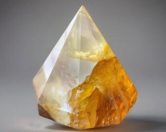 Golden Healer Quartz HQ Faceted Diamond with Dendrites - No.78