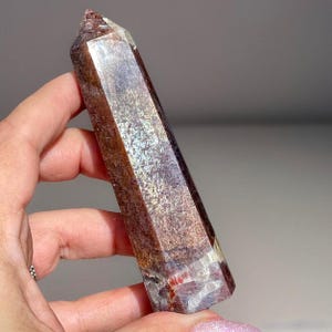 Iolite Sunstone Tower with Rainbow Flash and Pink Confetti EVERYWHERE, AAA bloodshot Iolite Rare Find Cordierite, Dichroite, Water Sapphire