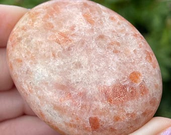 Sunstone Crystal Palmstone, Golden Confetti Sunstone Polished Natural Rock (269)