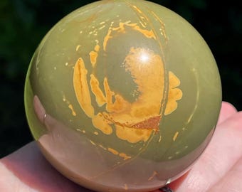 Willow Creek Jasper sphere – Natural Polished Colorful Jasper Specimen Orb - Idaho