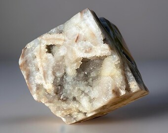 Sphalerite Druzy Floating Cube • Natural Crystals • White Sphalerite • Unique Stone Home Decor