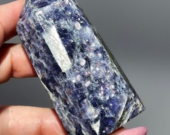 Iolite Tower with Pink Confetti • Rare Crystal Find • Cordierite • Dichroite • Water Sapphire Point • Purple & Blue Crystals