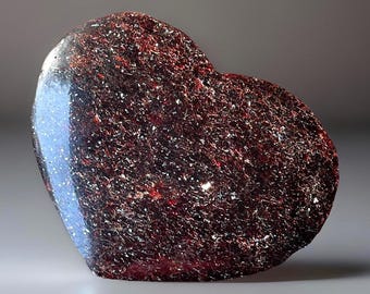 Almandine Garnet Giant Heart with Mica - AAA Quality Rare Crystal Find & Gift