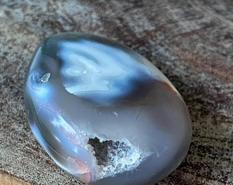 Orca Agate Druzy Palmstone  - #90