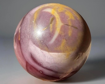 Mookaite Sphere: Colorful Mookite Jasper Polished Crystal Ball with a Dandelion inclusion