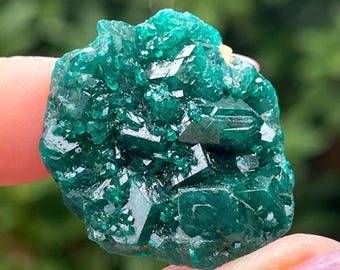 Dioptase Cluster Specimen, Natural Deep Emerald Green Raw Crystal Mineral, Rare Collector's Piece, Striking Emerald Green Gemmy Dioptase