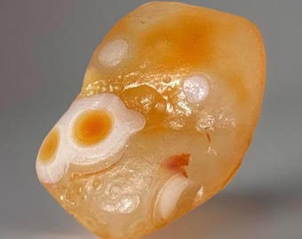 Gobi Eye Agate with Beautiful Orange Orbicular Patterns, Collectors Edition Rare desert agate - #22