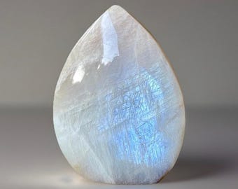 Moonstone Crystal Flame with a Beautiful BLUE Flash, Natural White Moonstone