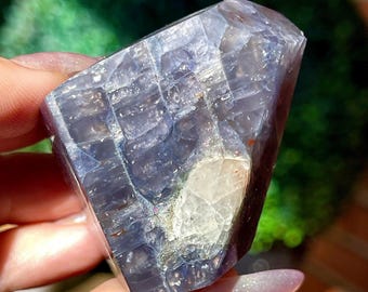 Iolite Sunstone Freeform with Pink Confetti , Rare Find Cordierite, Dichroite, Water Sapphire