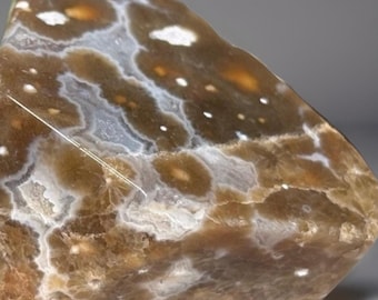 Ocean Jasper Freeform, Madagascar Ocean Jasper with Green Flower Orbs, Orbicular OJ Specimen