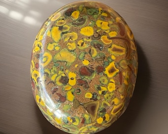 Ajooba  Fruit Jasper Palmstone: Natural Colorful Crystal from India (476)