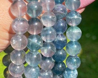Blue Fluorite Bracelet, Fluorite beads 10 mm