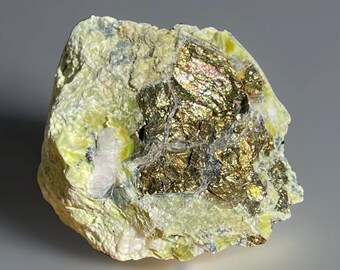 Rough Serpentine with Pyrite, Unique Natural Lapidary Specimen