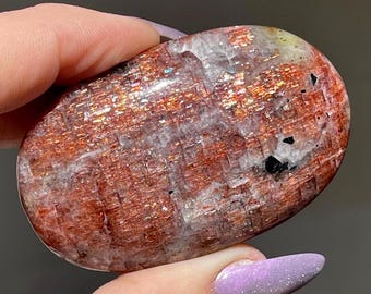 Arusha Sunstone Large Palmstone with Incredible Meteor Shower Confetti Sparkles