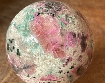Cobalto Calcite with Malachite Inclusions Sphere, Collector’s Congo cobaltoan calcite, HQ Crystals A Must-Have Collectible