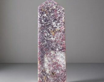 Unicorn Stone Tower, Pink Tourmaline & Lepidolite from Madagascar, Lepidolite Large Crystal Point, Natural Crystal Home Décor Gift
