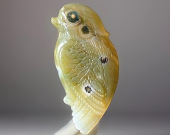Old Stock Jelly Ocean Jasper Handcarved Bird, Madagascar Ocean Jasper , 1st Vein Orbicular Ocean Jasper Collectors Edition