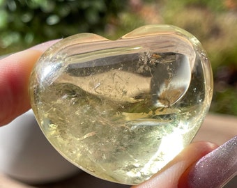 Citrine Crystal Heart Carving - You Pick