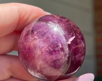 Raspberry Fluorite Sphere, Fluorite ball, AAA HQ Crystals, #15