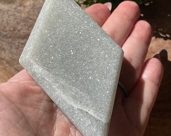 Sage Mica Shimmering Crystal Rhombus Diamond, Unique Special Rock Find