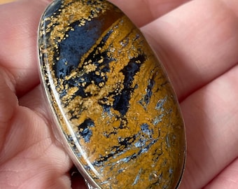 Pietersite Large Oval Pendant : 925 Sterling Silver