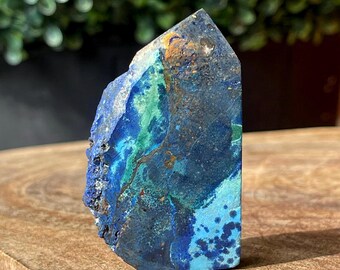 Chrysocolla Tower - Azurite - Malachite - Turquoise: Rough Edge Crystal Specimen ( 483 )
