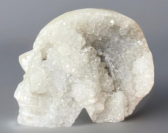 Sphalerite Cluster Skull - Unique Druzy Carving