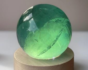 Blue Fluorite Sphere, Rainbow Green Deep Blue Fluorite Polished sphere,  Unique Crystals