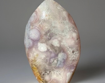 Pink Amethyst Flower Agate XLarge Flame - All Chakras Natural Unique Pink Crystal