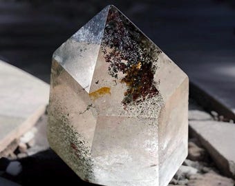 Garden Quartz Tower - Lodolite Quartz - Ghost Crystal - Phantom Quartz - Natural Stone Home Décor - Crystal Gifts