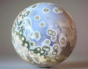 Old Stock Ocean Jasper Sphere - Rare Vintage Vein 1-2, Original Madagascar Bubble Jasper, Orbicular Jasper “Founders Vault Release” (355)